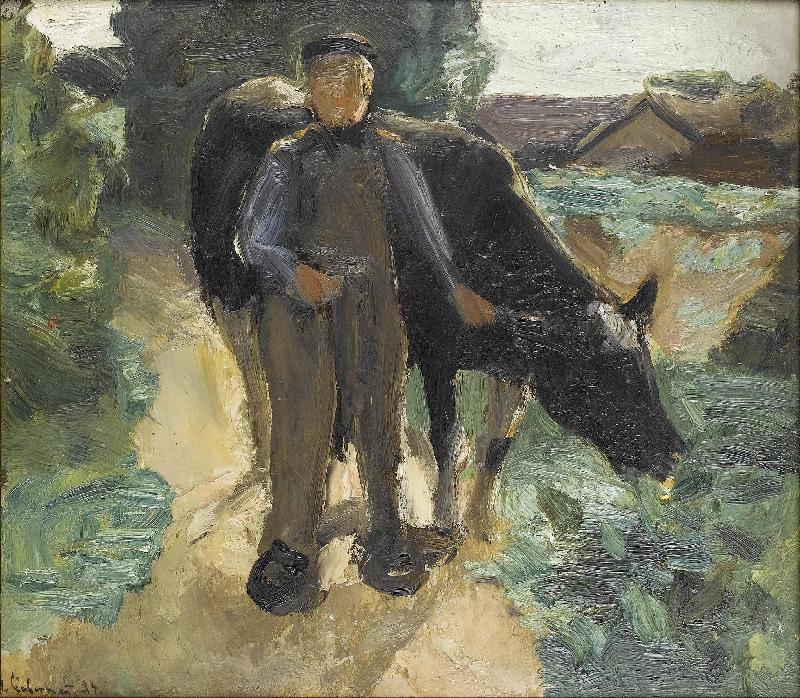 Max Liebermann A farmer with his cow